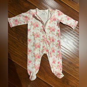 Little Me Pink Floral Footie 6 MONTHS